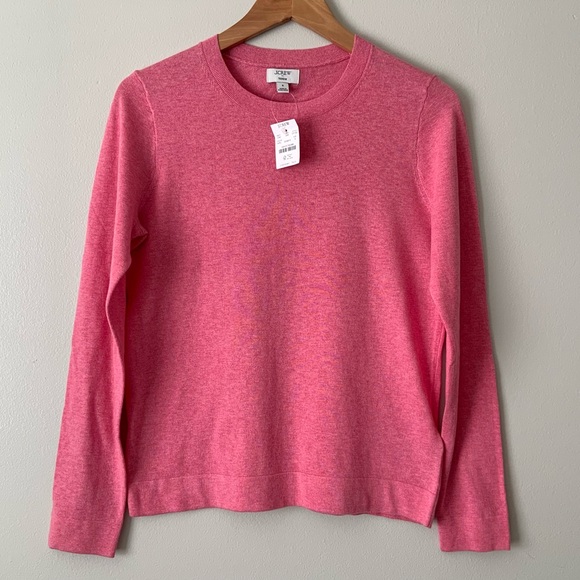 J. Crew Cotton Teddie Sweater Crewneck NWT Heather Pink Coral Sz S - Picture 3 of 9